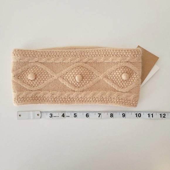 Wool Winter Scarf Gloves & Ear Warmer, Cable Knit Warm Matching Set - Picture 4 of 6